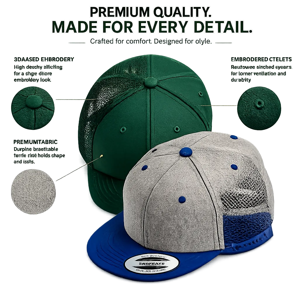 Premium 6-Panel Snapback Cap