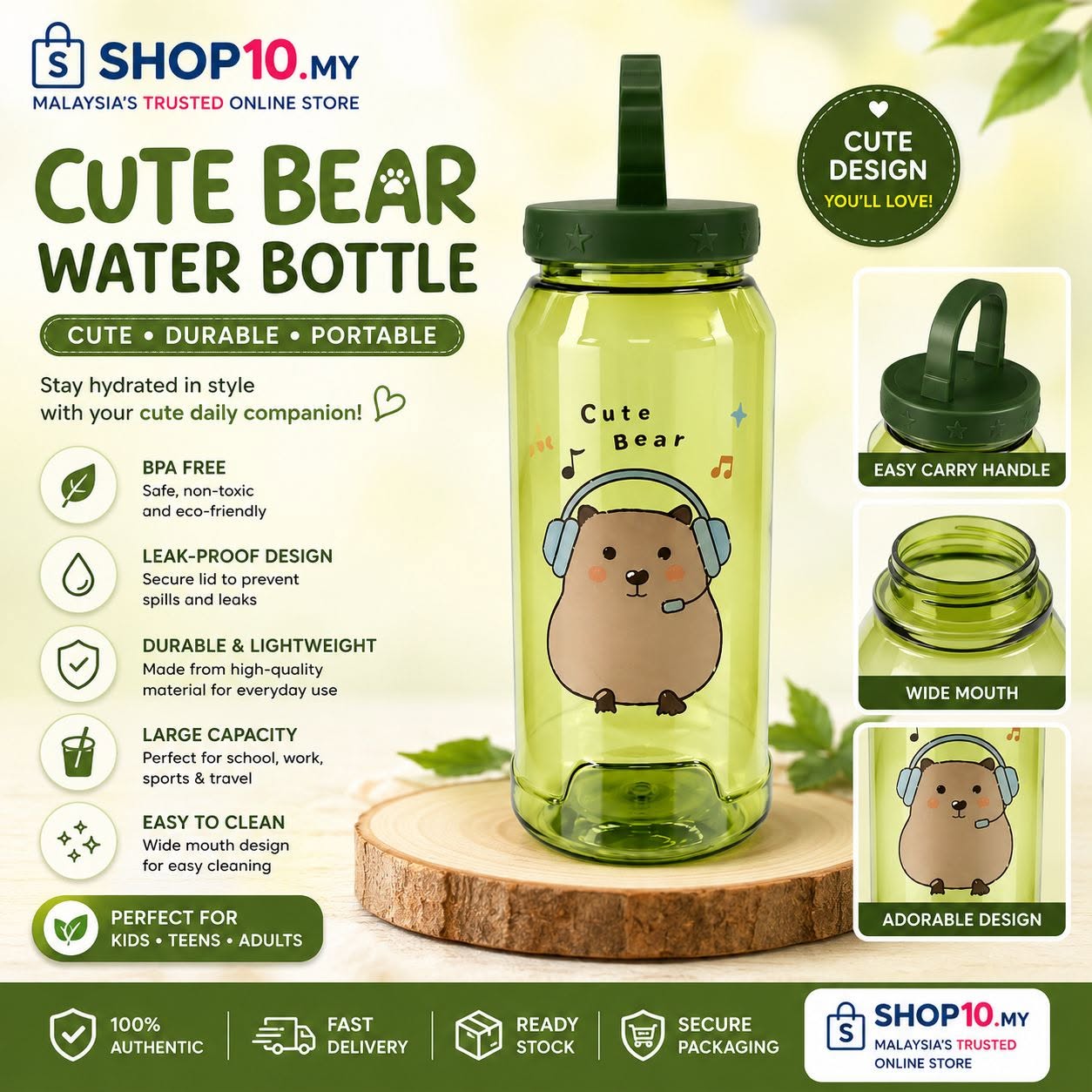 Adorable Cute Bear Water Bottle