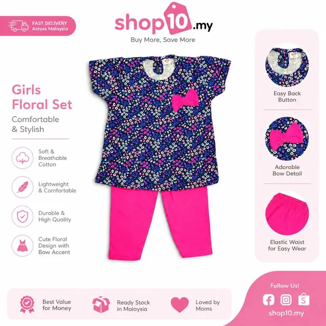 Girls Floral Set – Cute & Comfortable Everyday Wear