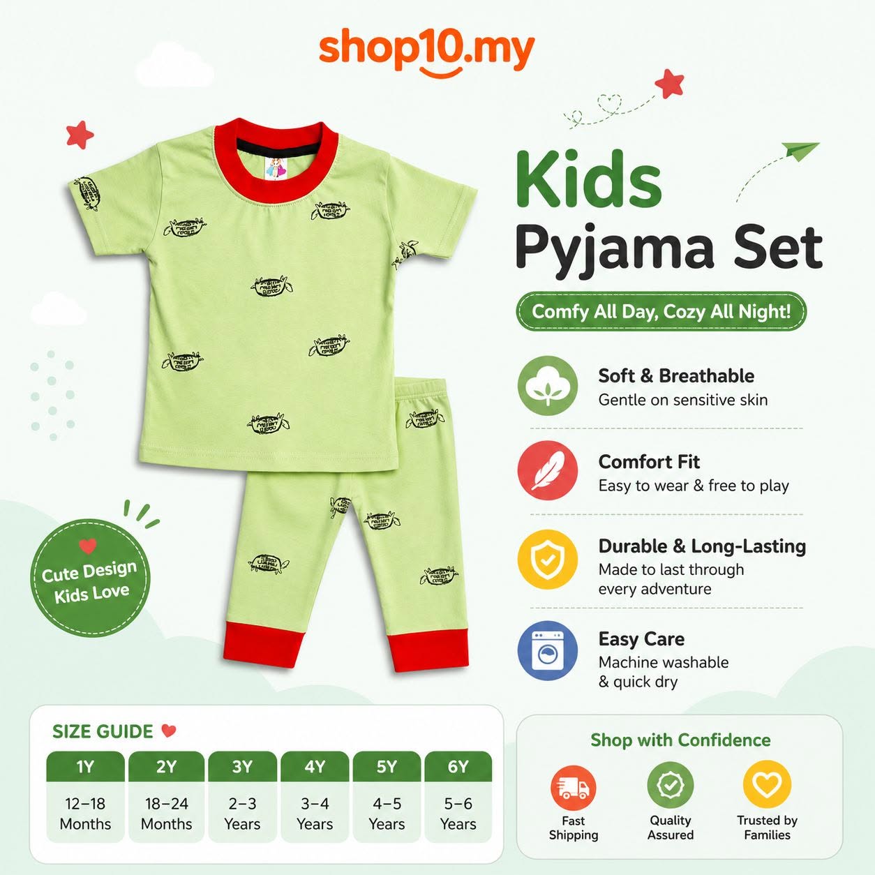 Simple, Cute & Comfy Kids Sleepwear