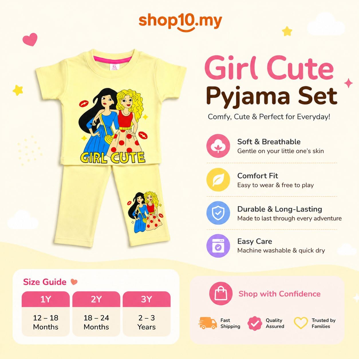Cute Girls Sleepwear Set