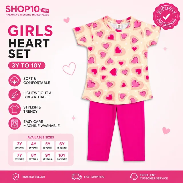 Cute Heart Girls Set