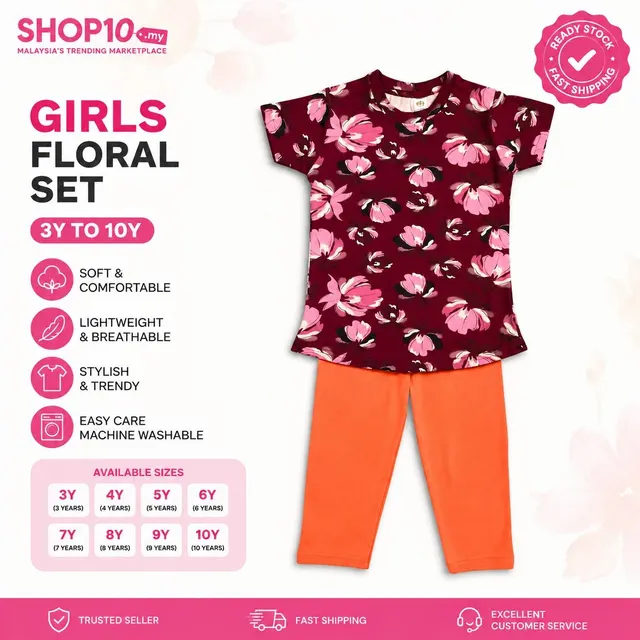 Stylish Floral Girls Set