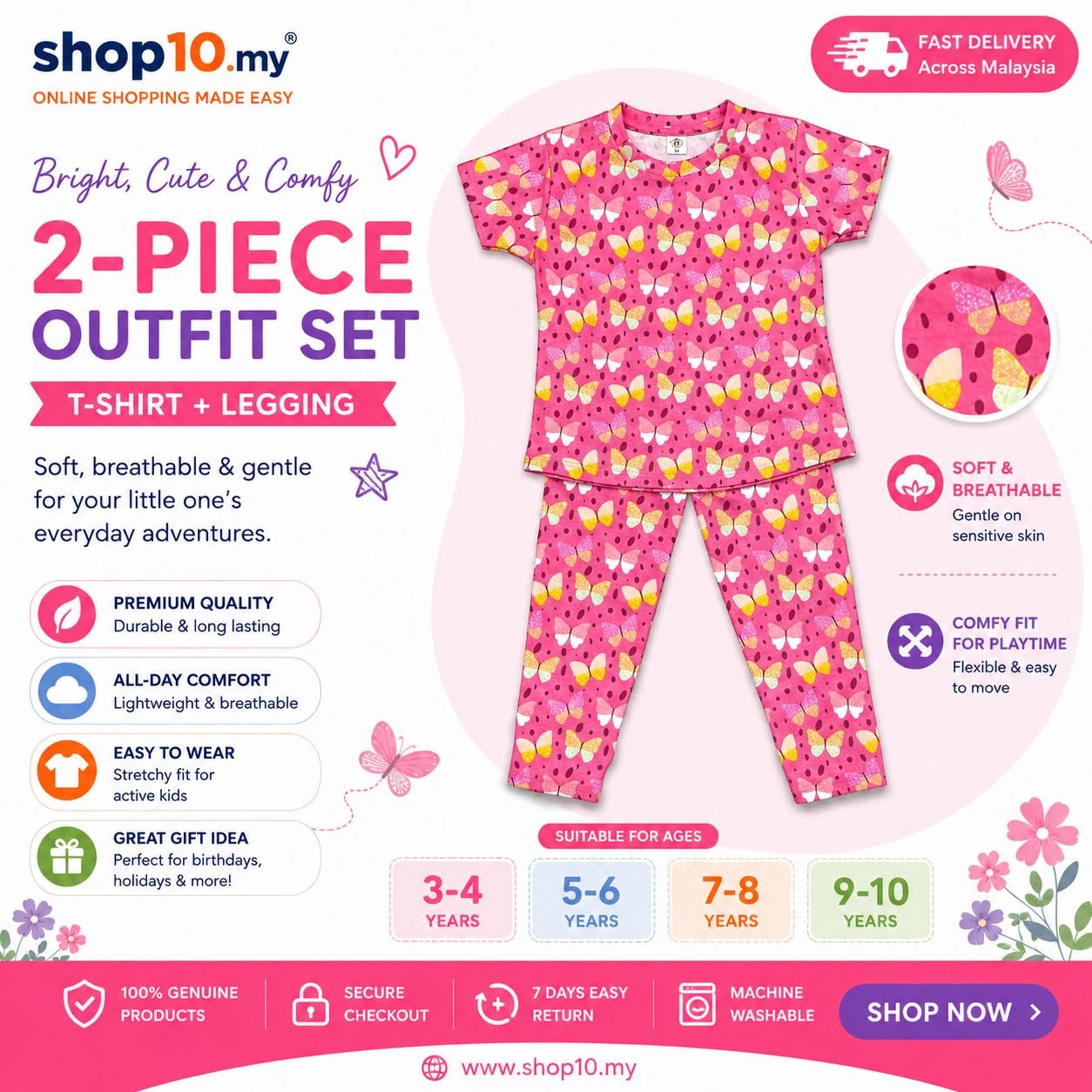 Adorable Butterfly Girls Set