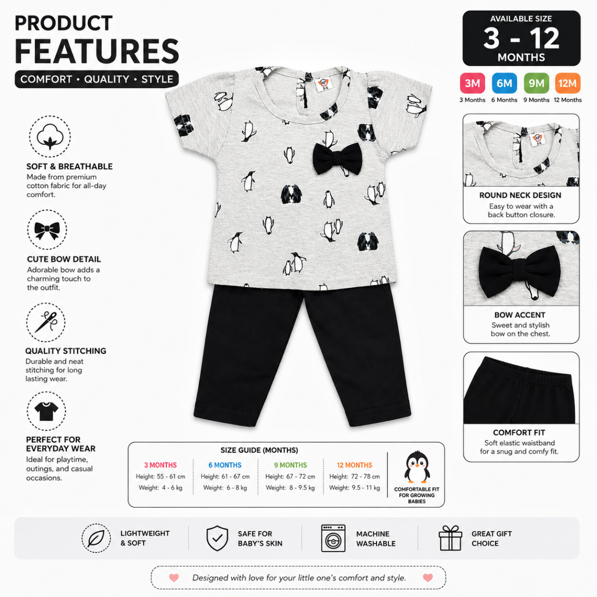 Baby Girl Play Set 3M-12M 